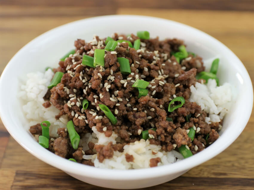 Korean style ground beef and rice