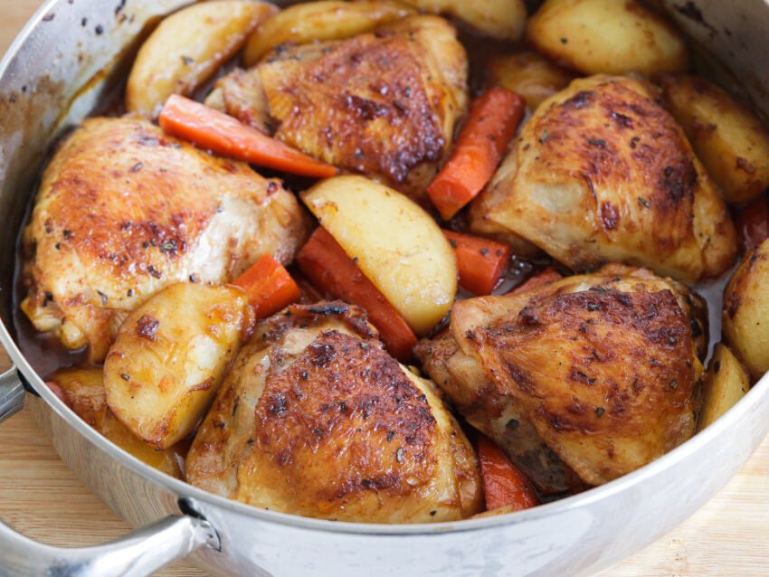 One Pan Chicken on a Stovetop 