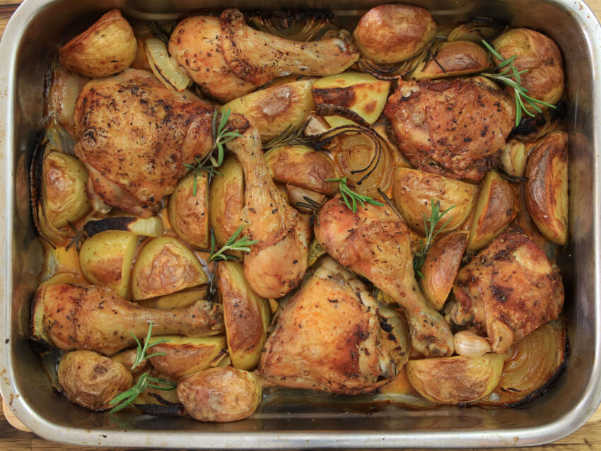 One Pan Roasted Chicken and Potatoes