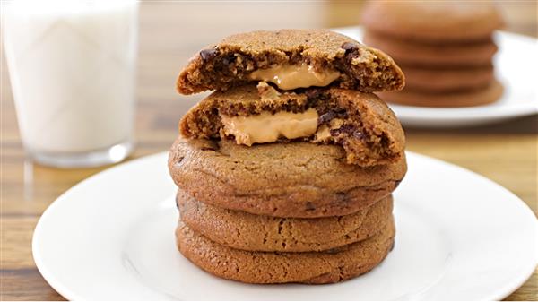 Peanut Butter Stuffed Chocolate Chip Cookies Recipe