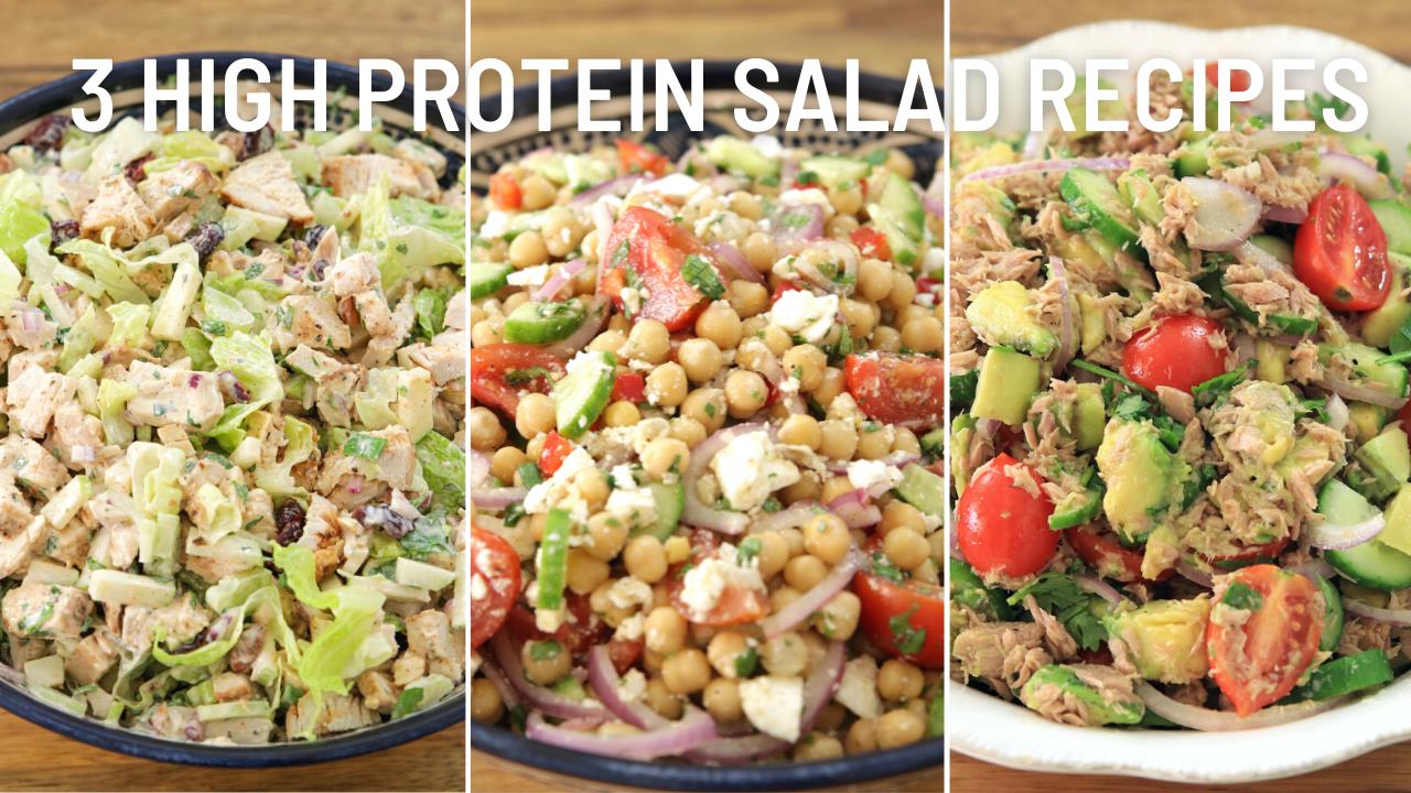 3 High Protein Salad Recipes | Easy and Healthy 