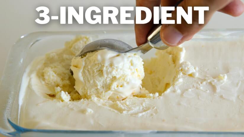3-Ingredient Lemon Ice Cream Recipe