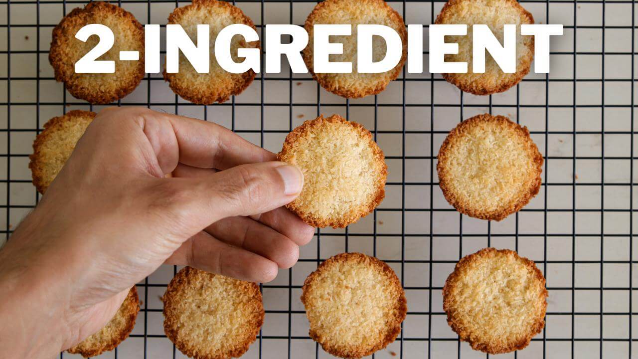2-Ingredient Coconut Cookies Recipe - The Cooking Foodie